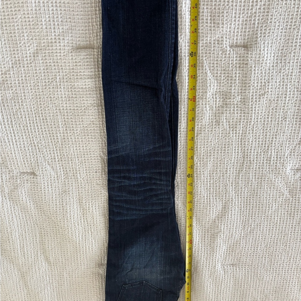 Express Dark Blue Distressed Skinny Jeans - Picture 9 of 9